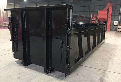Deze kiepcontainer is gestraald en voorzien van een nieuwe laklaag.